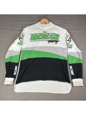 Vintage Arctic Cat Shirt Men’s Size L Long Sleeve Racing Logo Shirt Terry Collar